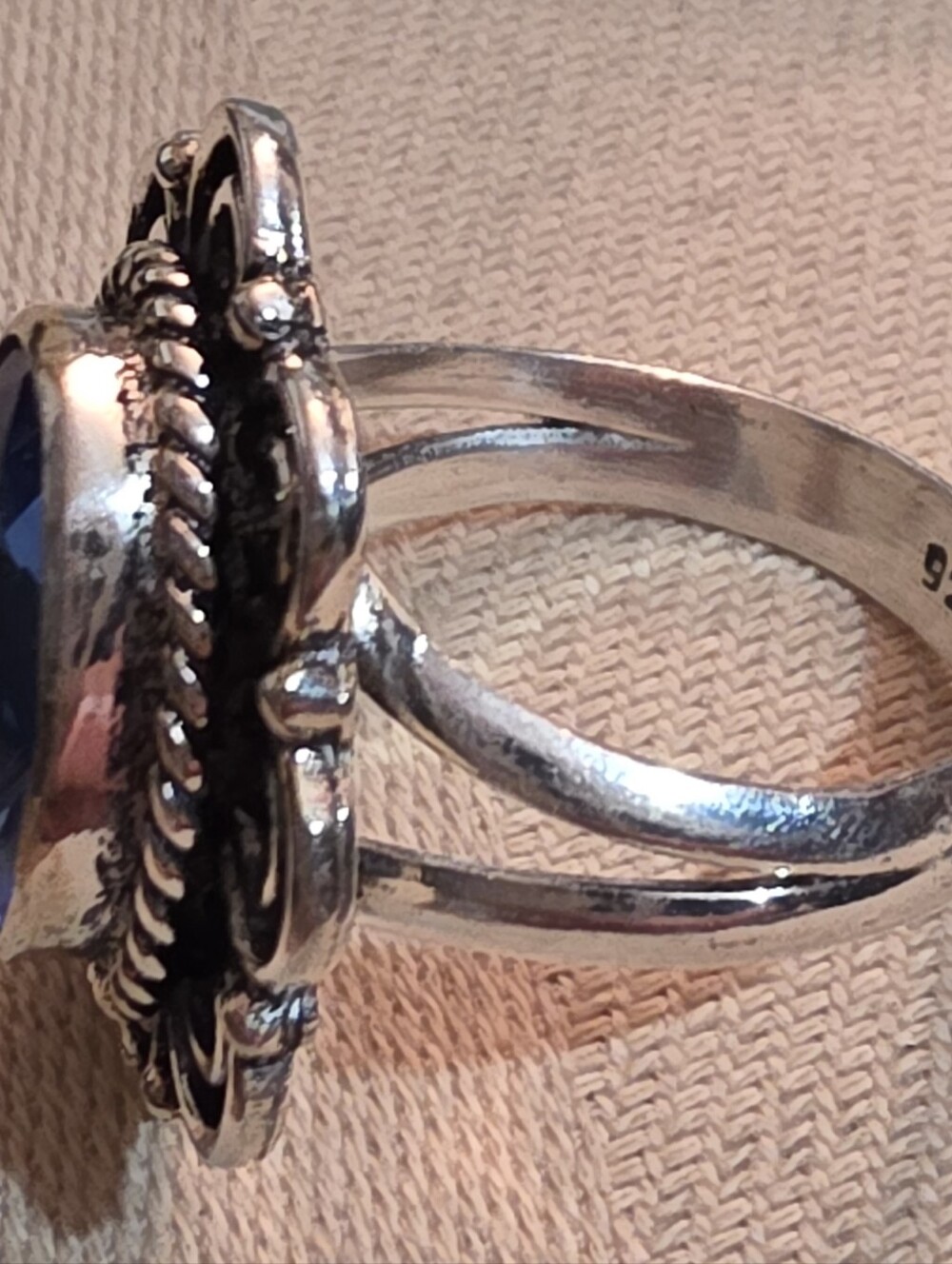 Natural blue topaz, sterling silver 925 ring Size 7.5 Comes with box shown - Picture 6 of 6